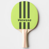 Retro Moss Fade Three Pin Stripes with Name 卓球ラケット (正面)