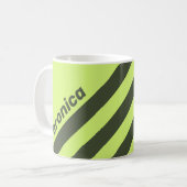 Retro Moss Fade Three Stripes with Name コーヒーマグカップ (正面左)