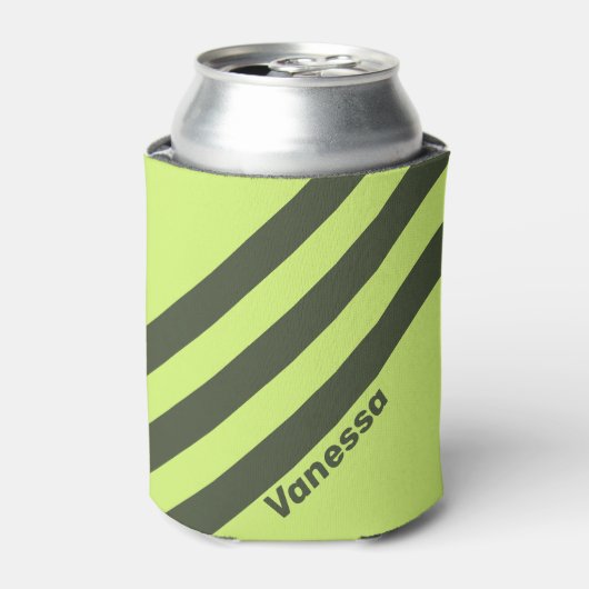 Retro Moss Fade Three Stripes with Name 缶クーラー (缶正面)