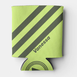 Retro Moss Fade Three Stripes with Name 缶クーラー