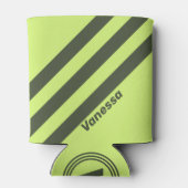 Retro Moss Fade Three Stripes with Name 缶クーラー (裏面)