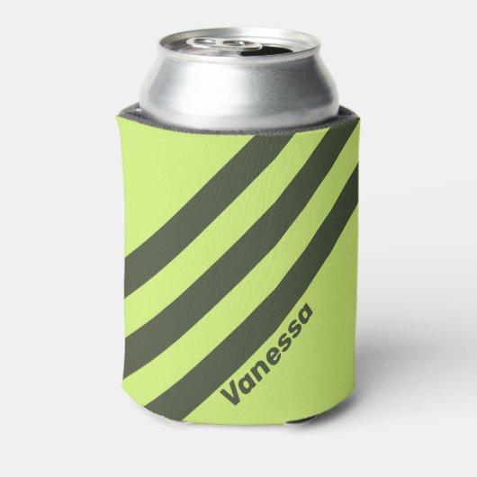 Retro Moss Fade Three Stripes with Name 缶クーラー (缶裏面)