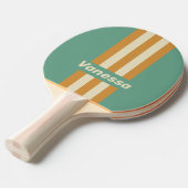 Retro Moss Pin Stripes with Name 卓球ラケット (正面アングル)