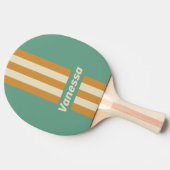 Retro Moss Pin Stripes with Name 卓球ラケット (横)