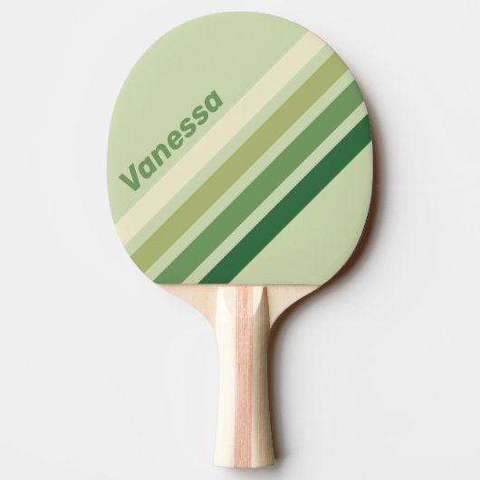 Retro Moss Rainbow Angled Striping with Name 卓球ラケット (裏面)