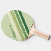 Retro Moss Rainbow Angled Striping with Name 卓球ラケット (横)