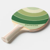 Retro Moss Rainbow Circle Stripe with Name 卓球ラケット (正面アングル)