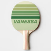 Retro Moss Rainbow Horizon Striping with Name 卓球ラケット (裏面)