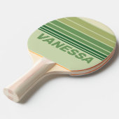 Retro Moss Rainbow Horizon Striping with Name 卓球ラケット (正面アングル)