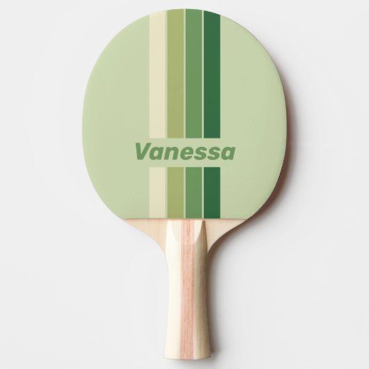 Retro Moss Rainbow Pin Striping with Name 卓球ラケット (正面)