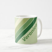 Retro Moss Rainbow Stripes with Name コーヒーマグカップ (正面右)