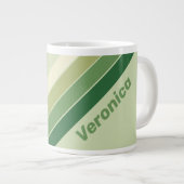 Retro Moss Rainbow Stripes with Name ジャンボコーヒーマグカップ (正面右)