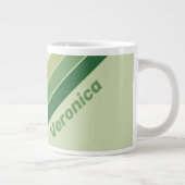 Retro Moss Rainbow Stripes with Name ジャンボコーヒーマグカップ (右)