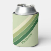 Retro Moss Rainbow Stripes with Name 缶クーラー (缶正面)