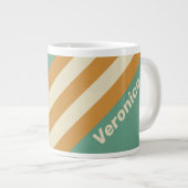 Retro Moss Stripes with Name ジャンボコーヒーマグカップ (正面右)