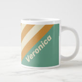 Retro Moss Stripes with Name ジャンボコーヒーマグカップ (右)