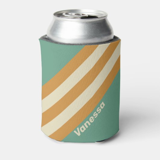 Retro Moss Stripes with Name 缶クーラー (缶裏面)