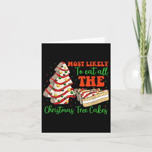 Retro Most Likely To Eat All The Christmas Tree Ca カード (正面)