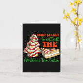 Retro Most Likely To Eat All The Christmas Tree Ca カード (黄色い花)