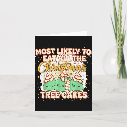 Retro Most Likely To Eat All The Christmas Tree Ca カード (正面)