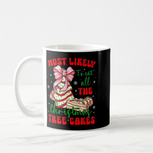 Retro Most Likely To Eat All The Christmas Tree Ca コーヒーマグカップ (左)
