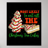 Retro Most Likely To Eat All The Christmas Tree Ca ポスター (正面)