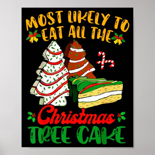Retro Most Likely To Eat All The Christmas Tree Ca ポスター (正面)