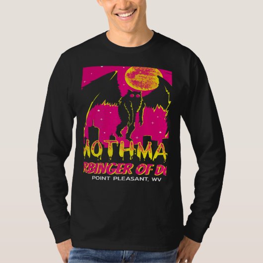 Retro Mothman Harbinger of Doom Legends Cryptid Cr Tシャツ (正面)
