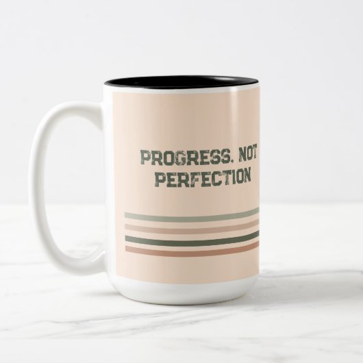 Retro Motivation Coffee Mug – Personalized Name ツートーンマグカップ (左)
