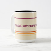 Retro Motivation Coffee Mug – Progress Not Perfect ツートーンマグカップ (正面左)