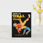 Retro Motivation Quote How To With Your Fears Funn カード (黄色い花)