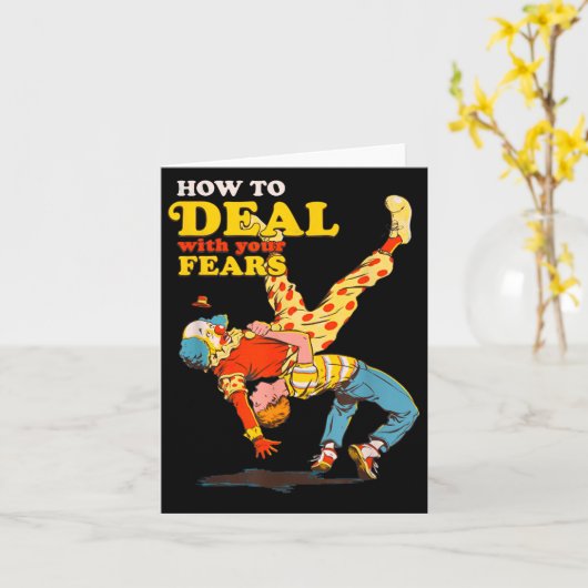 Retro Motivation Quote How To With Your Fears Funn カード (黄色い花)