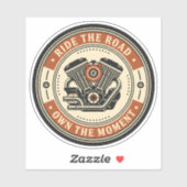 Retro Motorcycle Engine Badge Style シール (シート)