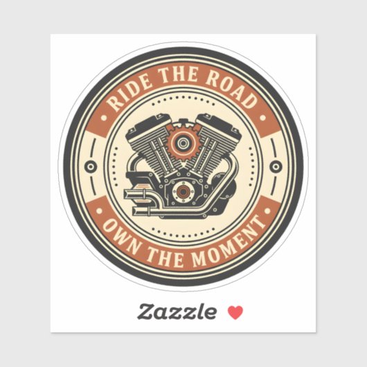 Retro Motorcycle Engine Badge Style シール (シート)