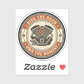 Retro Motorcycle Engine Badge Style シール (シート)