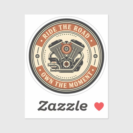 Retro Motorcycle Engine Badge Style シール (シート)