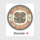 Retro Motorcycle Engine Badge Style シール (シート)
