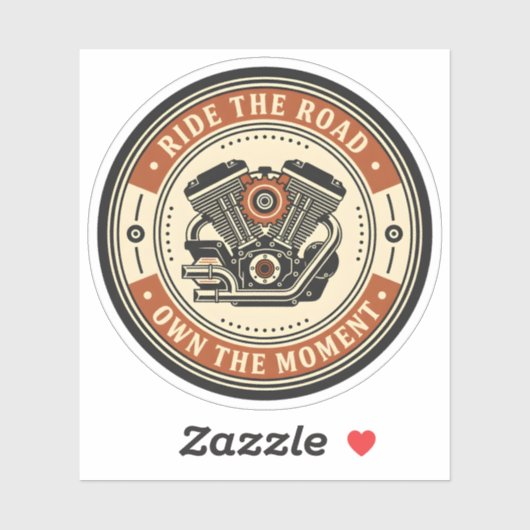 Retro Motorcycle Engine Badge Style シール (シート)