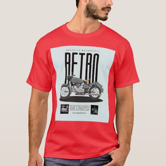Retro Motorcycle Poster friend Tシャツ (正面)