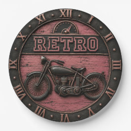 Retro Motorcycle Vintage Cafe Racer Garage Decor ペーパープレート