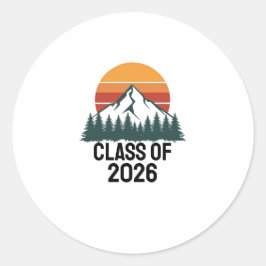 Retro Mountain Adventure Peak  ラウンドシール