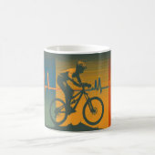 Retro Mountain Biker Heartbeat コーヒーマグカップ (中央)
