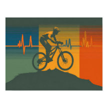 Retro Mountain Biker Heartbeat
