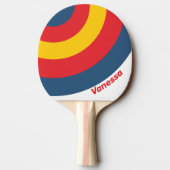 Retro Mountain Circle Stripe with Name 卓球ラケット (裏面)