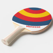 Retro Mountain Circle Stripe with Name 卓球ラケット (正面アングル)