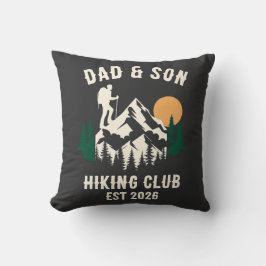 Retro Mountain Hiking Club Personalized クッション