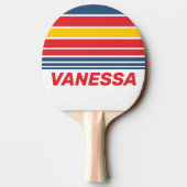 Retro Mountain Horizon Striping with Name 卓球ラケット (裏面)