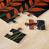 Retro Mountain Landscape Illustration Red Blue ジグソーパズル (側面)