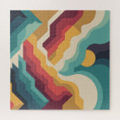 Retro Mountain Landscape Jigsaw Puzzle | VinPuzzle ジグソーパズル (横)