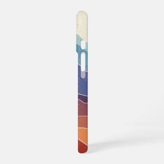 Retro Mountain Layers iPhone 16ケース (左側面)